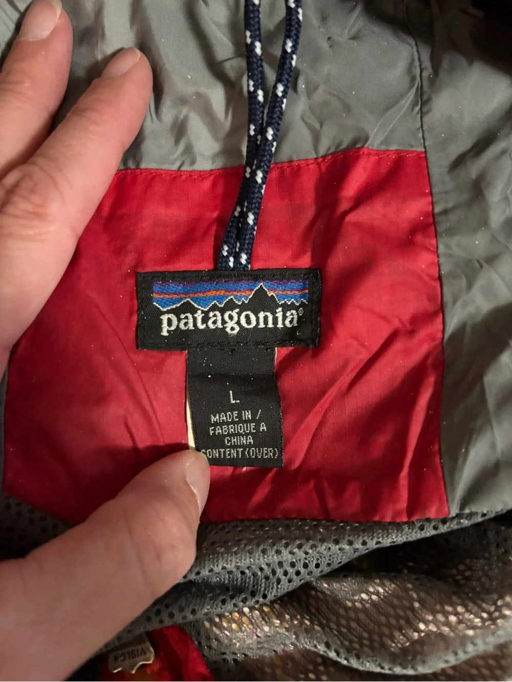 Patagonia Red Hooded Rain Jacket L